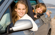 family in a car